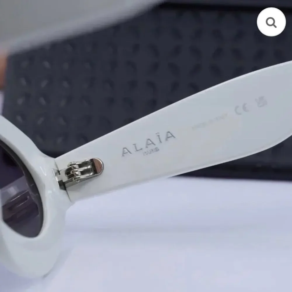 New! Alaïa White Oval Sunglasses AA0059S 002, Authentic